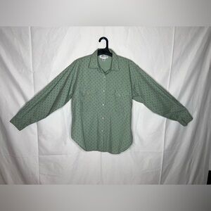 Ricki Miss Erika Mens Sage Green Geometric‎ Diamond Print Button Down Shirt M